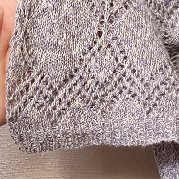 Anthropologie Knit Top Hoodie Size Xs Pointelle Pullover Moth Gray Soft Hooded - Picture 8 of 11